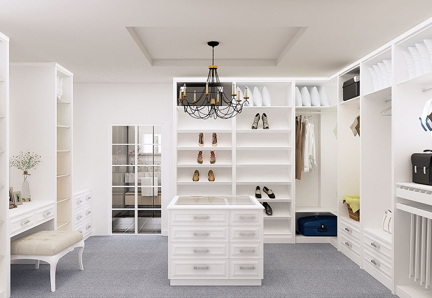 Elegant antique cupboard showcasing skin and white color combination.